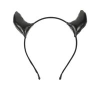 WATIIFUFU Black Leather Devil Horns Headband Easy to Wear Practical Devil's Horn Headbands Cosplay Headdress Accessory for for Halloween and Masquerade