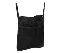 WATIIFUFU Black Stroller Organizer Bag Weather-Resistant Carriage Storage with Secure Zipper Pushchair Tote for Diapers and Essentials Fits