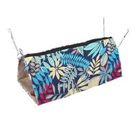 WATIIFUFU Blue Canvas Hanging Cooling Pad for Small Animals with Cute Jungle Pattern, Reliable and Safe Guinea Pig and Chinchilla Hammock for Cage and Room Use