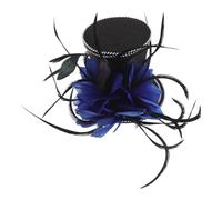 WATIIFUFU Blue Mini Top Hat for Women Lightweight Vintage Fascinator Hair Clip Elegant Costume Accessory for Tea Parties Cosplay Weddings and Photo Booth Props