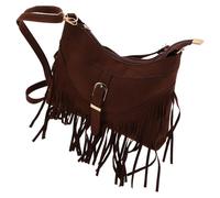 WATIIFUFU Bohemian Crossbody Bag for Women Vintage Suede Purse with Fringe Ethnic Woven Design Multifunctional Travel Handbag Compact Shoulder Bag for Shopping and Everyday Use