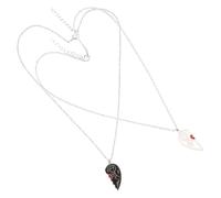 WATIIFUFU Broken Heart Puzzle Pendant Necklace for Couples and Friends Alloy Link Chain Promise Jewelry Matching Heart Love Gift for Everyday Wear