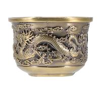 WATIIFUFU Bronze Alloy Chinese Style Tea Cup Dragon Phoenix Design Vintage Kungfu Teacup Small Tea Mug for Home and Office Drinkware Decor