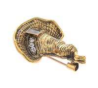 WATIIFUFU Brooch Pin Accessory Golden Alloy Witch Hat Zircon Decoration, Clip-on Multi-purpose Party and Ceremony for Women