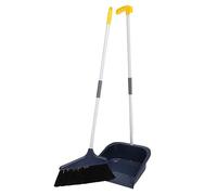 WATIIFUFU Broom and Dustpan Set Soft Bristles Lightweight Household Cleaning Kit Blue Non-Slip Floor Sweeping Dustpan and Broom for Indoor Use