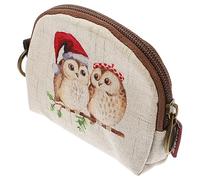 WATIIFUFU Cartoon Printed Cotton Linen Key Storage Bag Portable Small Wallet for Women Zipper Coin Pouch for Keys and Change Travel Accessories