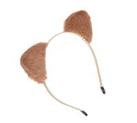 WATIIFUFU Cat Ears Hairband for Washing Face Plush Spa Headband for Women Cute Cat Ear Headband for Skincare and Makeup Khaki Color