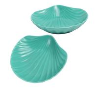 WATIIFUFU Ceramics Fruit Salad Bowl Shell Shaped Food Serving Bowl Green Home Kitchen Breakfast