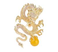 WATIIFUFU Chinese Style Dragon Brooch Pin for Women Elegant Dragon Suit Brooch with Zodiac Design Ladies Accessory Easy to Attach Decorative Pin for Clothing