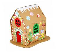 WATIIFUFU Christmas Biscuit House Kit Gingerbread Cardboard Craft for Boys and Girls Educational Toy No Lamp Creative Paper Cottage Decor