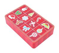 WATIIFUFU Christmas Tinplate Storage Box Red Iron Container for Cookies and Candy, Christmas Supply Present Box for Holiday Packaging