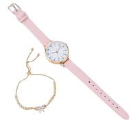 WATIIFUFU Classic Women S Wrist Watch and Bracelet Lightweight Skin-Friendly Quartz Timepiece with Elegant Bow Knot Design Portable and PU Material Suitable for Daily Wear and Parties