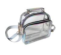 WATIIFUFU Clear PVC Crossbody Bag Transparent Shoulder Purse Lightweight Pouch for Daily Use Women Casual Outings Shopping