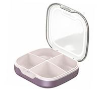 WATIIFUFU Compact Multi-use Medicine Organizer Case with Four Compartments Portable Sealed Environmental Pill Holder for Travel Home Office and Daily Use