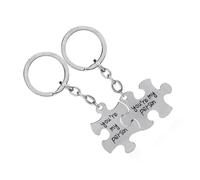 WATIIFUFU Couples Puzzle Keychains Jigsaw Keyring Holder Lightweight Fashionable for Decor