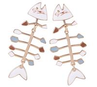 WATIIFUFU Creative Fish Bone Dangle Earrings for Women Quirky Statement Jewelry Alloy Material Funny Unique Design Ladies