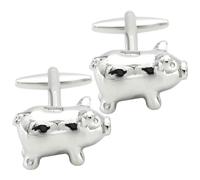 WATIIFUFU Creative Funny Pig Shaped Copper Cufflinks for Men, Practical White Shirt Accessories with Excellent Craftsmanship, for Weddings and Anniversary Gifts