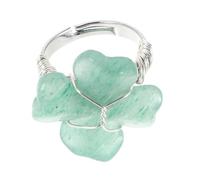 WATIIFUFU Crystal Four-Leaf Clover Ring for Women - Silver Tone Lucky Clover Jewelry with Crystal Accent - Sparkling Gift for Valentine’S Day and Everyday Wear
