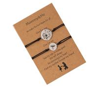 WATIIFUFU Dandelion Woven String Lovely Wax Wire Design Adjustable Stainless Steel Bracelet for Mother's Day for Mother Daughter Daily Jewellery