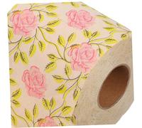 WATIIFUFU Decorative Toilet Paper Roll Soft Bamboo Pulp Printed Tissue for Bathroom Use Floral Pattern Napkin for Home Dorm Office Portable and Skin-Friendly