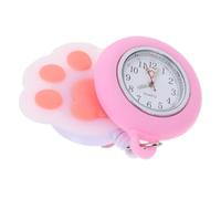 WATIIFUFU Doctor Quartz Nurse Pocket Watch with Retractable Clip, Luminous Cat Paw Design, Soft Silicone Cover for Medical Staff and Students, Practical Fob Watch for Exams and Nursing