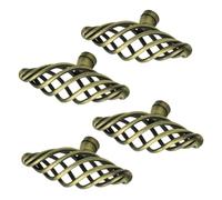 WATIIFUFU Door Knobs Unique Style 4pcs Alloy Nordic Bird Pull Handles with Solid Base Brown for Shoe Cabinet and Glass Doors Kitchen Cupboard Hardware