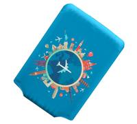 WATIIFUFU Elastic Luggage Cover for Suitcases and Trolley Cases, Polyester and Spandex Material, Two Side Zipper with Elliptical Opening, Easy to Find at The Airport for Holiday Travel