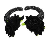 WATIIFUFU Elegant Gothic Style Sheep Horn Hair Clip Horn Headpiece Flower Sheep Decor Fashion for Costume Party