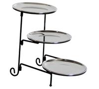 WATIIFUFU Elegant Metal Cake Stand 3-tier Snack Dish for Desktop Wedding Fruit Tray Dry Fruits Holder