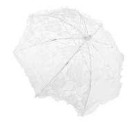 WATIIFUFU Elegant White Lace Wedding Parasol Umbrella with Steel Frame and Plastic Handle, Multi-functional and Well-made Photo Prop for Wedding and Bridal Photography