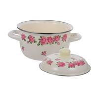 WATIIFUFU Enamel Stock Pot with Lid Flat Bottom Cooking Pot with Double Ergonomic Handles High Temperature Resistant Soup Pan for Stove and Induction Use Easy to Clean in Light Yellow