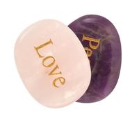 WATIIFUFU Engraved Chakra Healing Stones Natural Crystal Agate Palm Stones with Words for Meditation Stress Relief Spiritual gifts for for for for for for for Women Men