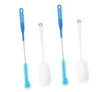 WATIIFUFU Ergonomic Long Handle Bottle Brush Kit with Sponge and Narrow Mouth Brushes for Efficient Cup and Bottle Cleaning Non-Slip Grip Lightweight and Multi-use for Kitchen and Travel