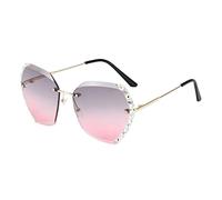 WATIIFUFU Fashion Frameless Crystal Party Sunglasses for Women Delicate Eyewear Accessory in Golden Pink Grey Stylish Outdoor and Daily Wear Protection