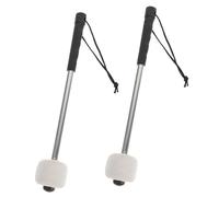 WATIIFUFU Felt Bass Drum Mallets Portable with Stainless Steel Handle 2pcs Well-polished Drum Sticks Replacement for Snare and Bass Playing Percussion Instruments