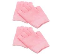 WATIIFUFU Fingerless Moisturising Gel Gloves with Overnight Use 2 Pairs Fabric Material to Assist Cream Absorption and Prevent Lotion Staining Clothes or Bed Sheets for Dry Hands Skin