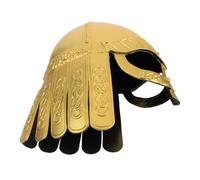 WATIIFUFU Golden Viking Helmet for Adults, Lightweight Rp Material Medieval Helmet with Comfortable Wearing, for Historical Reenactment and Collections