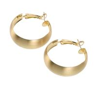 WATIIFUFU Golden Vintage Round Hoop Earrings for Women and Thick Hollow Circle Simple Metal Earrings with Timeless Charm for Office Social and Weekend Wear