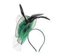 WATIIFUFU Green Mesh Veil Fascinator Headband Lightweight Bridal Wedding Headpiece for Tea Party Church Cocktail Party Elegant Vintage Style Accessory
