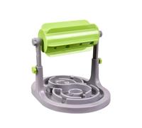 WATIIFUFU Green Plastic Drum-type Food Dispenser for Dogs and Pets with Idler Wheel Design Protecting Snacks from Crushing Slow Feeder Bowl for Controlled Eating