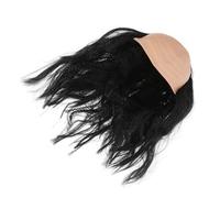 WATIIFUFU Halloween Masquerade Bald Cap Wig for Men Long Black Half Bald Forehead Hairpiece Lightweight Costume Accessory for Party Cosplay Festival and Stage Performance