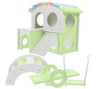 WATIIFUFU Hamster House with Ladder for Climbing and Playing Bite-resistant Hideout Nest for Small Pets Multi-purpose Guinea Pig and Mouse Activity Platform DIY Paintable Colorful Pet