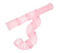 WATIIFUFU Hamster Plaything DIY Labyrinth Tubes Kit for Pets Pink Plastic Tubes to Expand Habitat and Create Place for Hamster Cage and Outdoor Play Tunnel Activities