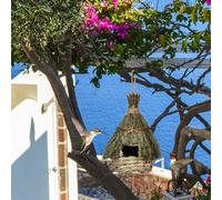 WATIIFUFU Hand Woven Natural Seagrass Bird Nest for Garden Decor Comfortable Outdoor Bird House Breathable Handcrafted Backyard Nesting Box