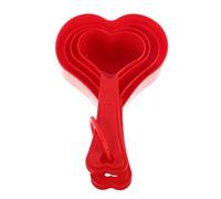 WATIIFUFU Heart Shaped Plastic Measuring Spoon Set for Cooking and Baking Accurate Measurement Spoons for Wet and Dry Ingredients Family-Friendly Dishwasher Safe Kitchen Random Color