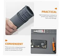 WATIIFUFU Heat Resistant Silicone Soldering Mat with Static Grounding Screw Slots for Electronics Repair Durable Workbench Pad for Phone Computer Watch Assembly and Maintenance