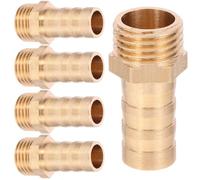 WATIIFUFU Hose and 10mm Hole Outer Diameter 5pcs Copper Barb Fittings Straight Connector with 12.7mm Thread Diameter for Water and Gas Hose Pipe Repair Kit