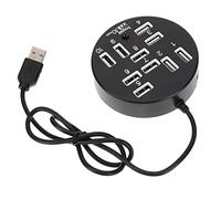 WATIIFUFU Hub Extension and USB 2.0 10 Port with Plug and Play Function Persistent Power Supply Abs Material USB Hub for Compatible Laptop Desktop Keyboard