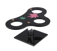 WATIIFUFU Ice Cream Cone Rack Sushi Roll Display Stand and Acrylic Stable Bracket Bottom, Black Japanese Style Table Food Display Stand for Everyday Dessert and Party