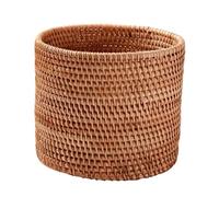 WATIIFUFU Imitated Rattan Storage Basket with Extra Large Capacity, Reusable Fruit Organizer in Brown for Home and Outdoor Parties, Natural Woven Desktop Finishing Basket